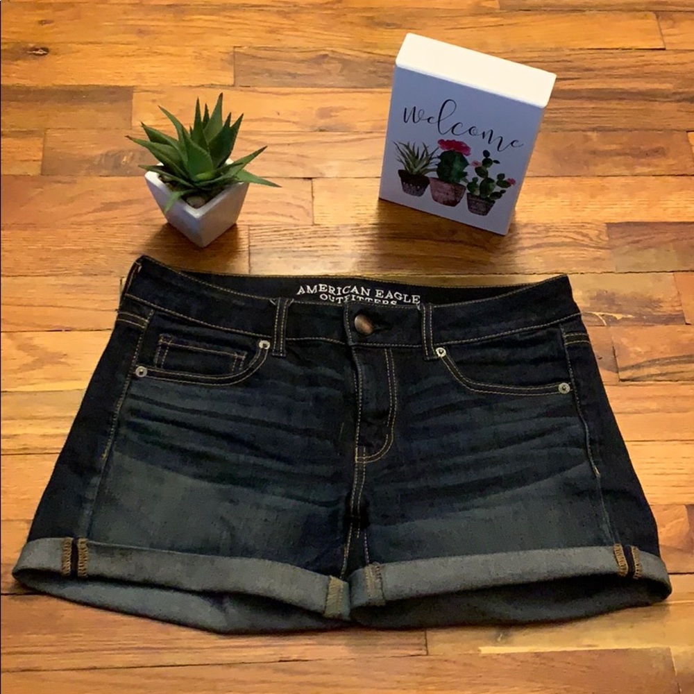 AEO denim midi shorts